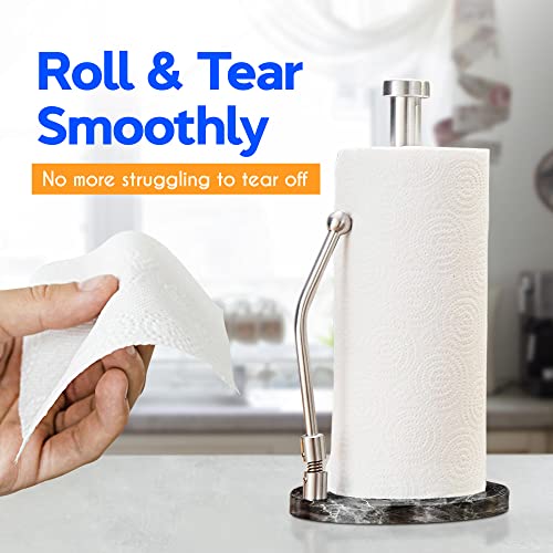 Skyway Goods - Stainless Steel Paper Towel Holder, Paper Towel Stand with Weighted Anti-Slip Base, Sleek Kitchen Countertop Paper Towel Holder, Space-Saving Paper Towel Holder