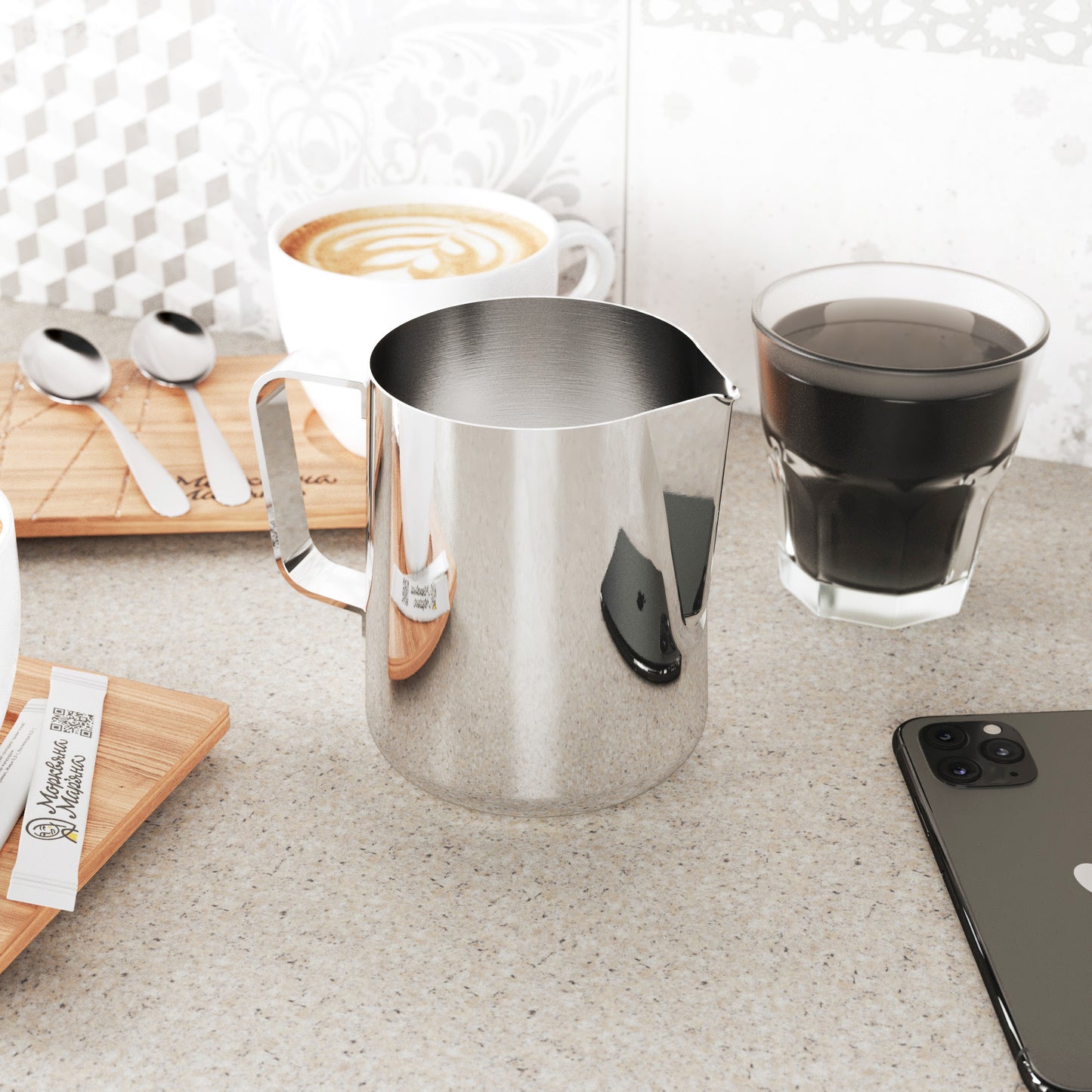 Milk Frothing Pitcher – 20oz / 600ml Stainless Steel Latte Art Pitcher with Measurements