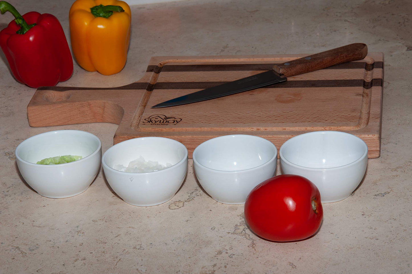 Sharpening Stone - Double Grit knife sharpener - 1000/6000 with angle base and bamboo base by Skyway Goods