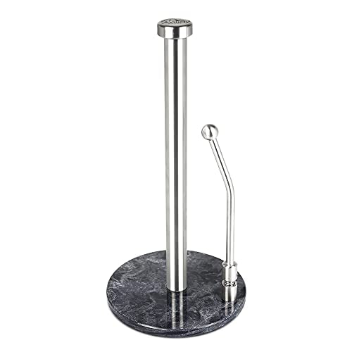 Skyway Goods - Stainless Steel Paper Towel Holder, Paper Towel Stand with Weighted Anti-Slip Base, Sleek Kitchen Countertop Paper Towel Holder, Space-Saving Paper Towel Holder